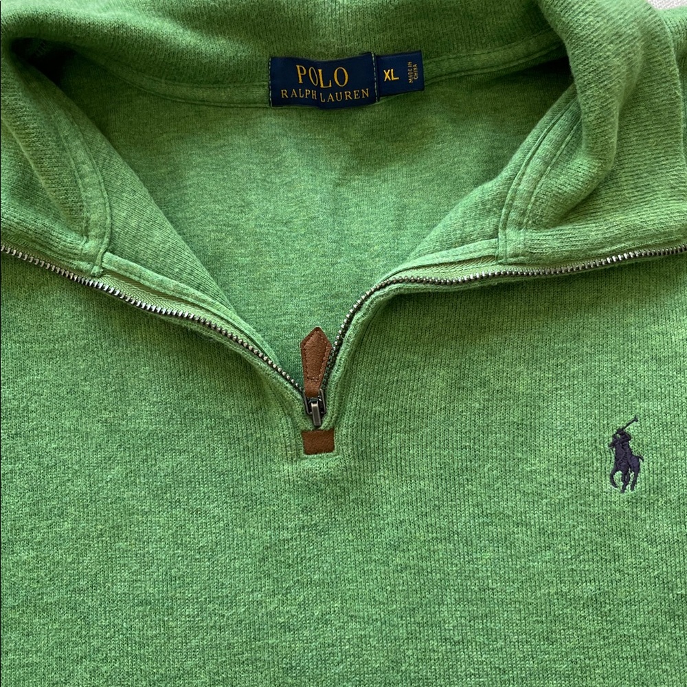Polo by Ralph Lauren Green Quarter-Zip Sweater - Picture 2 of 6